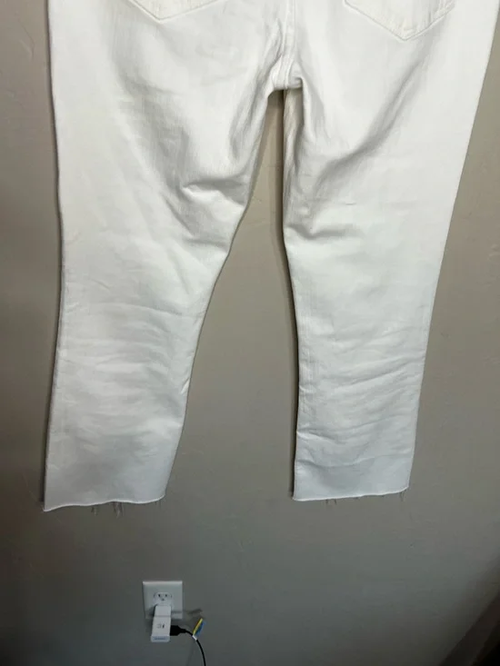J. Crew Factory Mid Rise Flare Crop White Denim Jeans - Picture 10 of 11